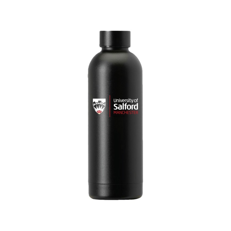 University of Salford - School of Health - Stainless Steel Bottle - 500ML - Black