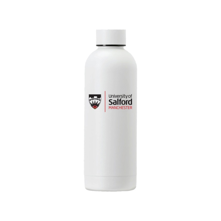 University of Salford - School of Health - Stainless Steel Bottle - 500ML - White